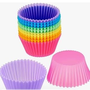 12pcs, Silicone Muffin Cups, Colorful Cupcake Cups, Reusable Cupcake Liners nwt